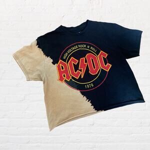AC/DC reworked tie dye cropped tshirt